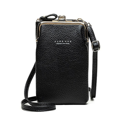 Bag Gold Women's Faux with Frame Leather Black Crossbody