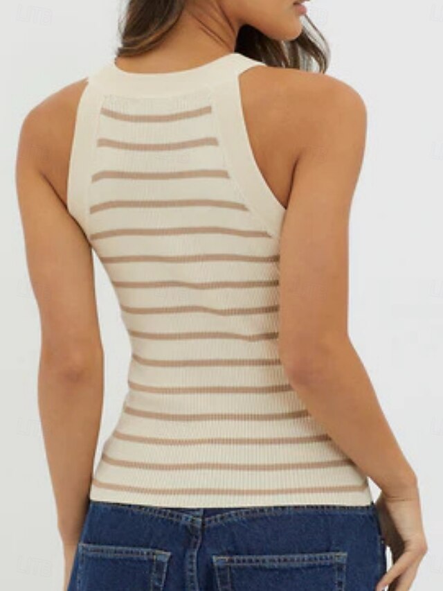 Women's Tank Top Striped Fashion Stylish Classic Sleeveless