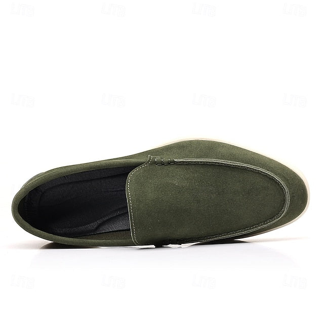 Blue Slip-On Loafers Light Men's Faux Casual – Breathable