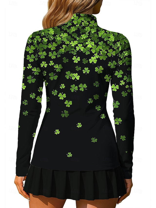 St. Patrick Women's Gradient Clover Sweatshirt Polo