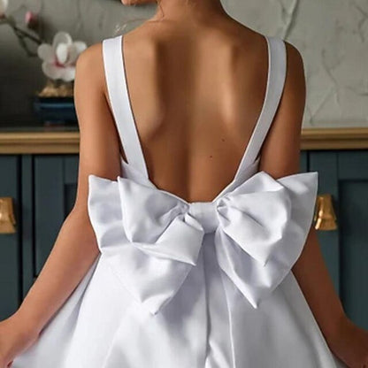 Party Girl Solid Color Dress Girls' Flower Kids