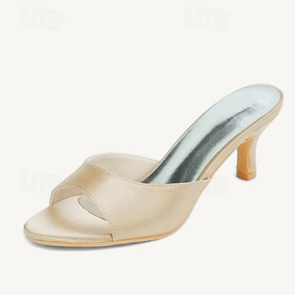 Kitten Heel Sandals Open Toe Women's Wedding Shoes