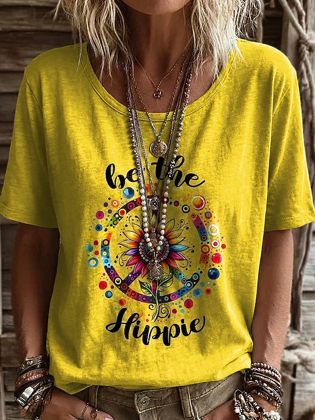 Women's T Shirt Print Graphic Abstract Geometry Classic