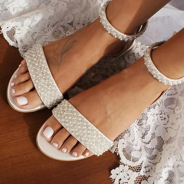 Elegant Rhinestone - Sandals Women's Bridal Wedding Ivory