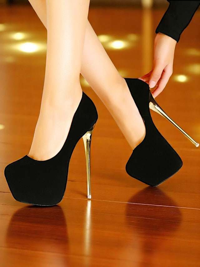 Metallic Red Platform and Women's Stiletto Suede Heels with