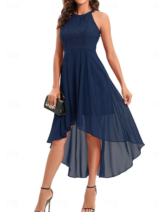 Women's Midi Dress Chiffon Dress A Line Dress Elegant