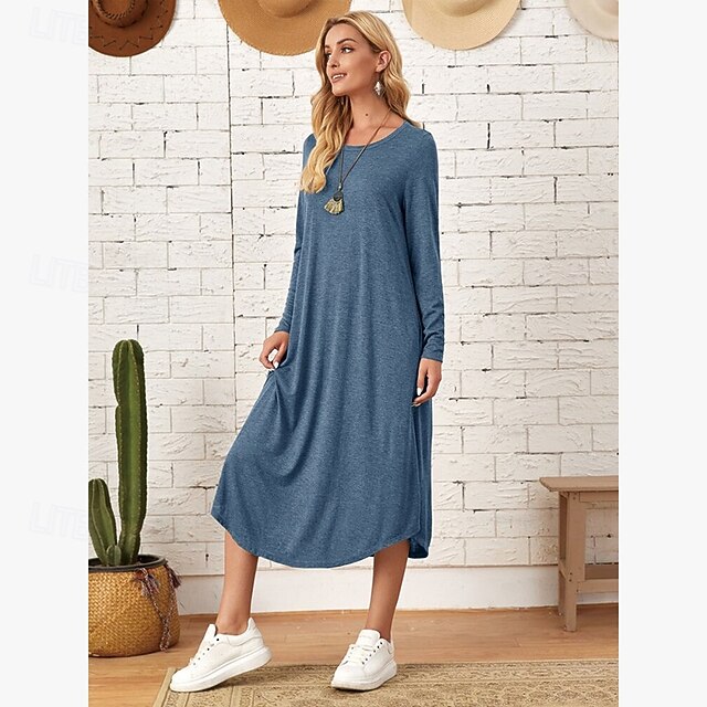 Women's Midi Dress T Shirt Dress Tee Dress Shift Dress