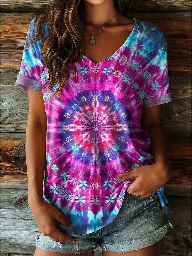 Women's Boho T Shirt Floral Graphic Vintage Stylish Classic