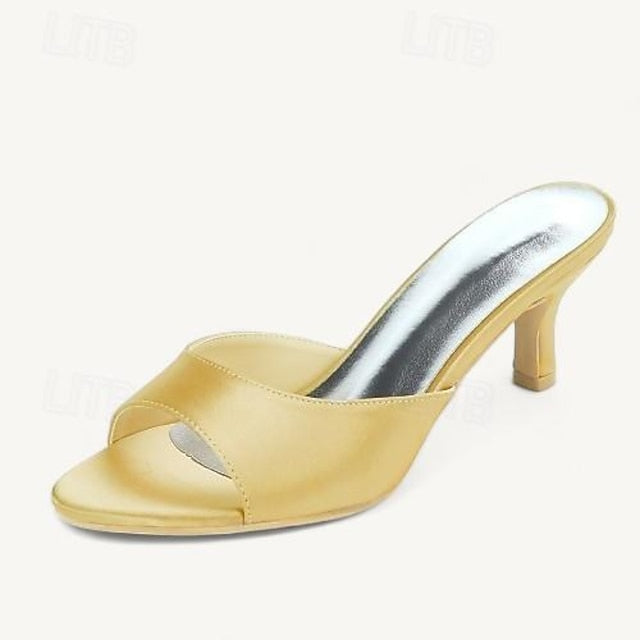 Kitten Heel Sandals Open Toe Women's Wedding Shoes