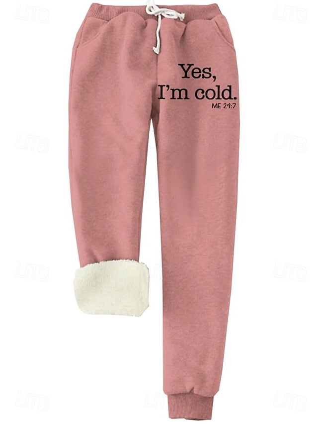 Women's Sweatpants Fleece Pants Down Pants Vacation Vintage