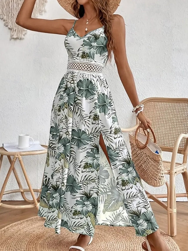 Women's Midi Dress Floral Dress Summer Dress Slip Dress