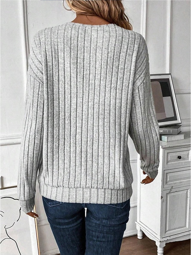 Women's Blouse Ruched Solid Color Plain Stylish Casual Long