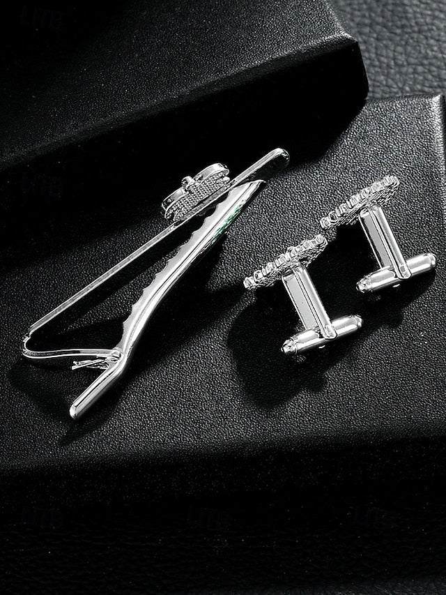 and Christmas Tie - Set Clip Men's Cufflinks Tree Festive