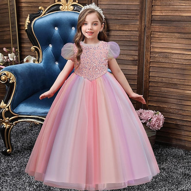 Sequin Party Flower Girl Girls' Kids Dress