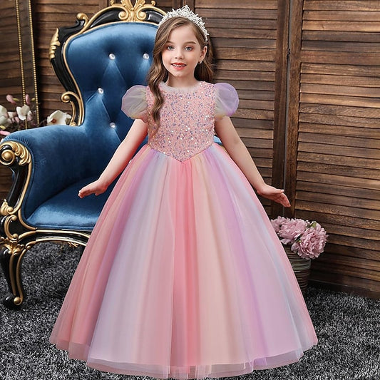 Sequin Party Flower Girl Girls' Kids Dress