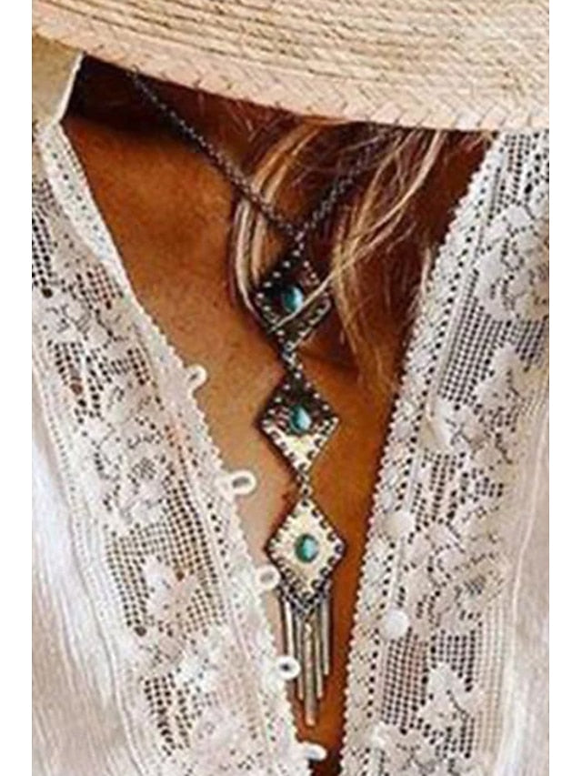 Women's Blouse Lace Tops Lace Plain Modern Casual Long