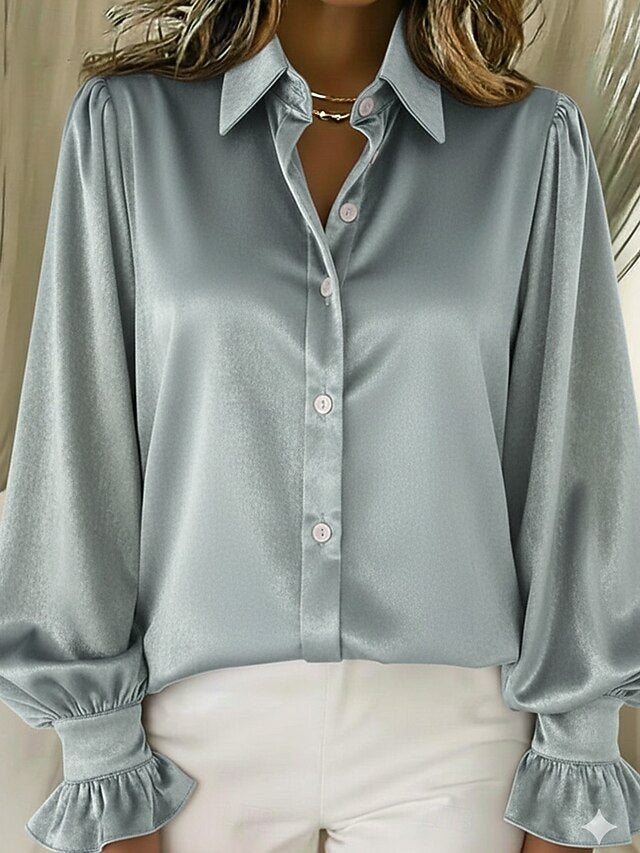 New Year Women's Velvet Ruffle Solid Color Stylish Basic