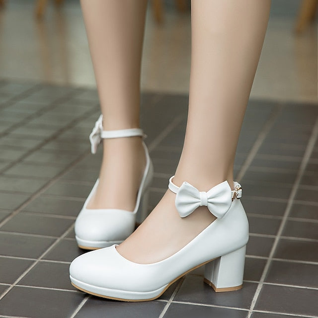 White for Bow Jane Shoes Girls' - Perfect Weddings Mary