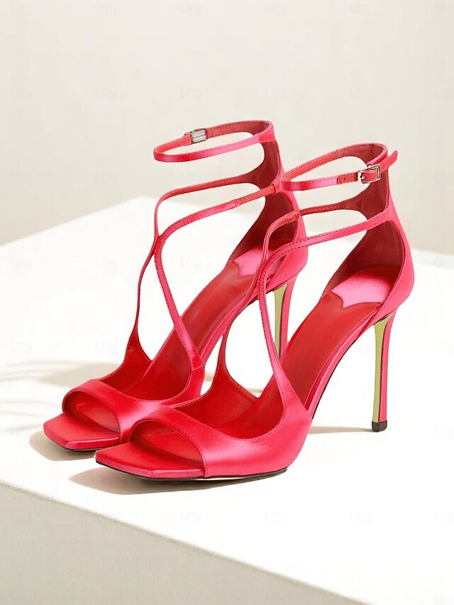 Crisscross Elegant Heels Satin Women's - Lavender Stiletto