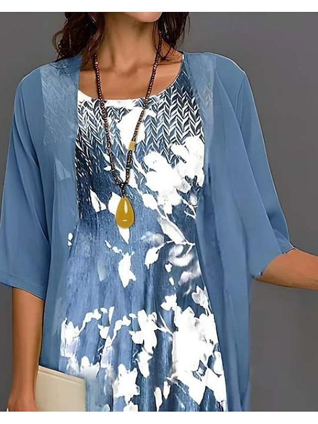 Women's Graduation Dress Midi Dress Chiffon Dress Shift
