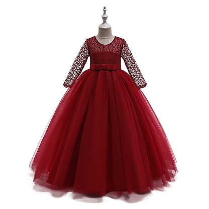 Girls' Dress Girl Flower Colored Kids Solid Wedding