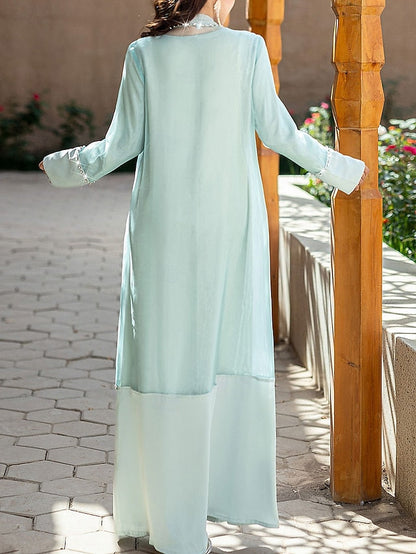 Floor the of Bride Vintage A-Line Crew Mother Dress Neck Elegant