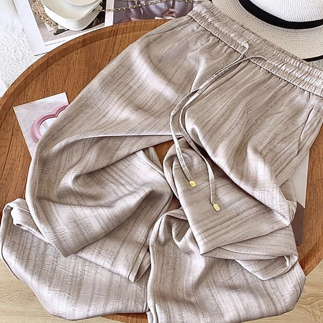 Women's Wide Leg Chinos Vacation Streetwear Basic Full