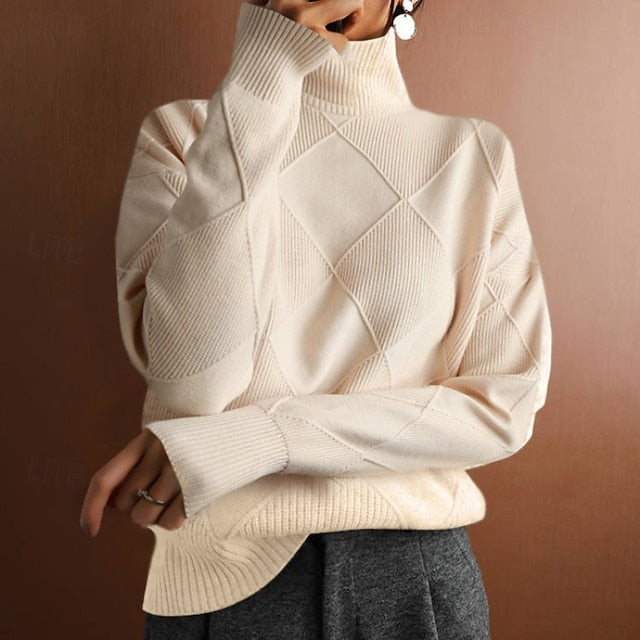 Women's Sweater Pullover Elegant Streetwear Solid Color