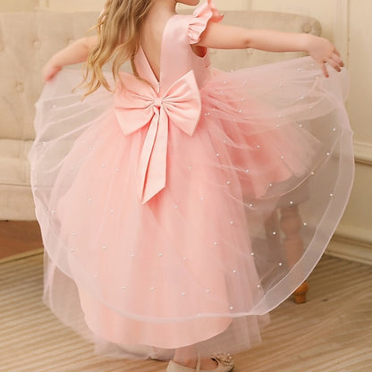 Dress Girl Color Solid Girls' Kids Party Flower