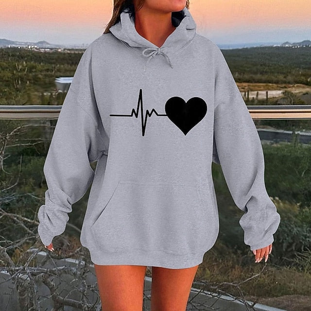 Women's Lounge Hoodie Fleece Pullover Sweatshirt with