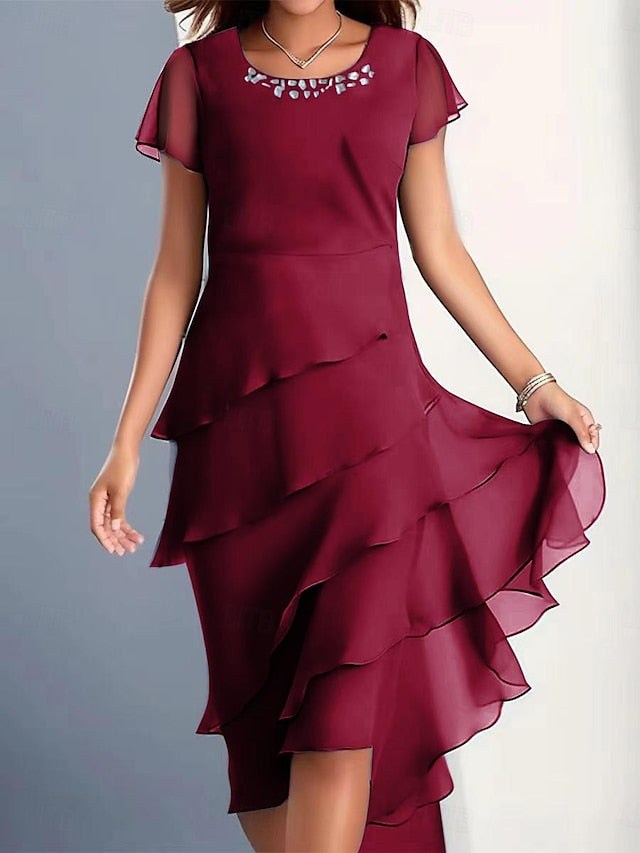 Women's Midi Dress Cocktail Dress Wedding Guest Dress