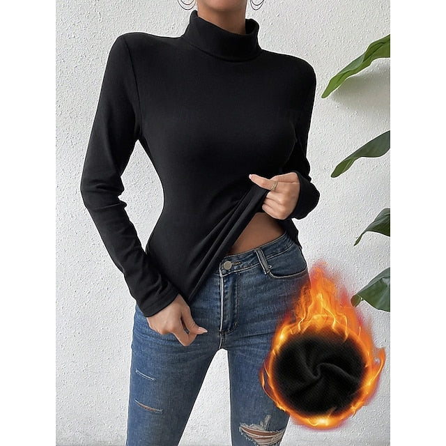 Women's Blouse Solid Color Stylish Basic Casual Long Sleeve