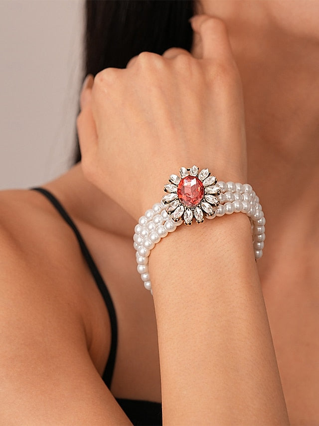 Jewelry Pearl with Earrings Set Women's