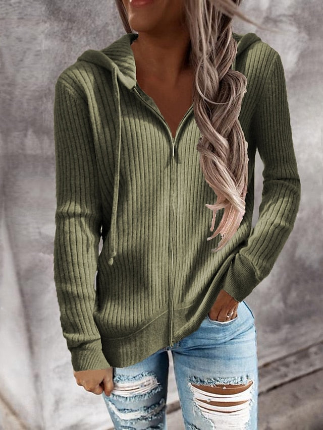 Women's Sweater Cardigan Elegant Fashion Streetwear Solid