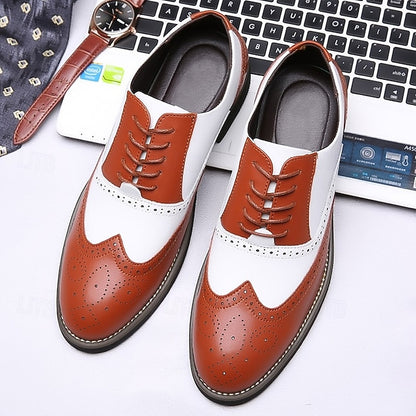 Shoes Men's Brogue Oxford in Two-Tone White Wingtip