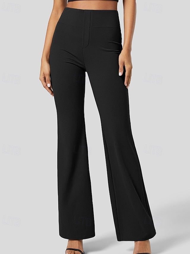 Women's Wide Leg Bell Bottom Slacks Streetwear Casual Full