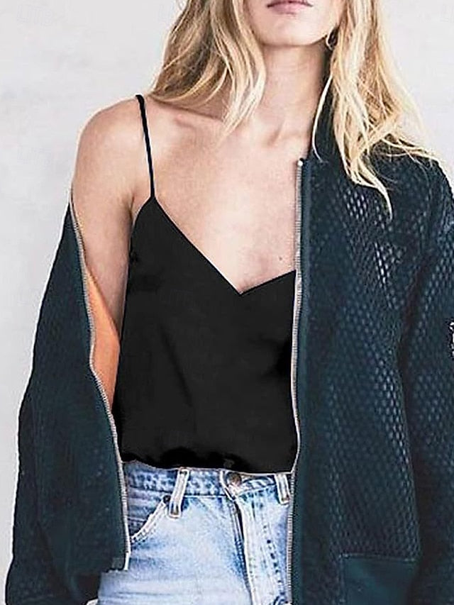 Women's Camisole Tank Top Solid Color Stylish Casual