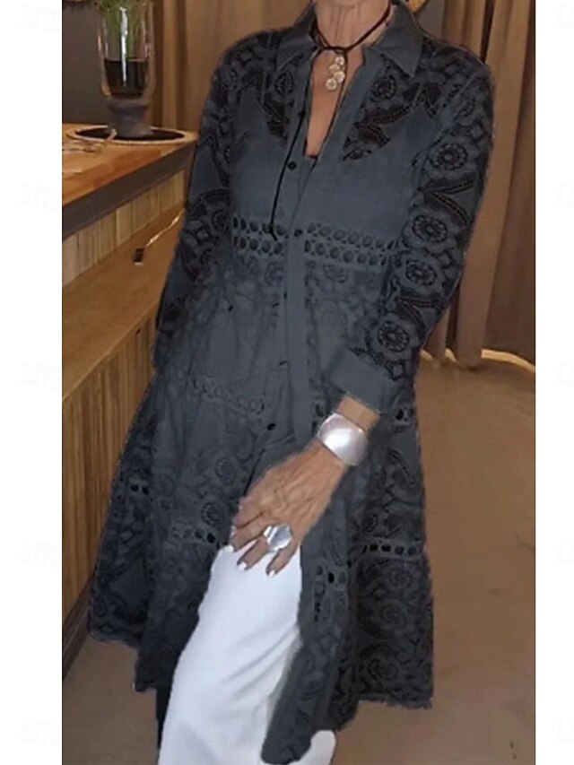 Women's Blouse Dressy Tops Lace Tops Ruched Lace Patchwork