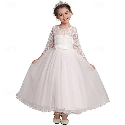 Girls' Sleeve Wedding Girl Dress Flower Half Kids