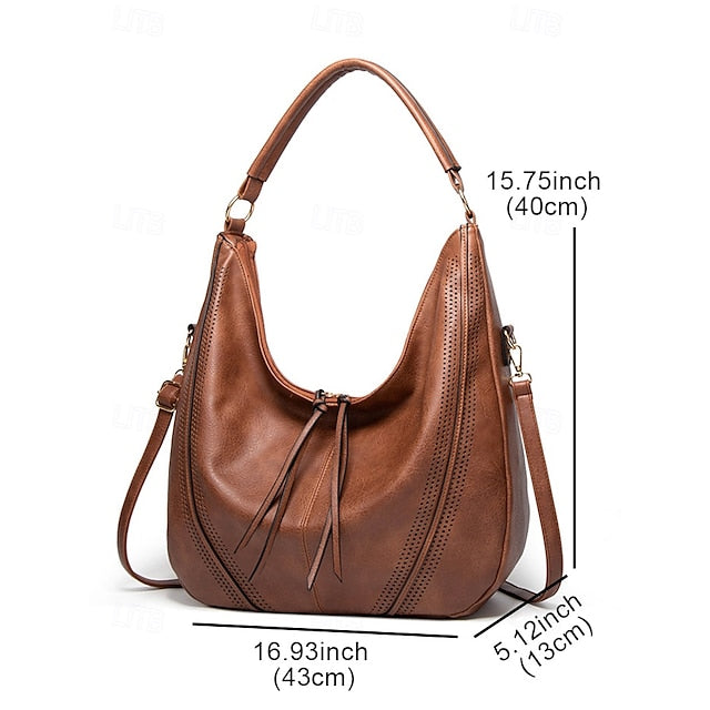Set Women's Leather Bag Hobo with Matching Wallet Faux
