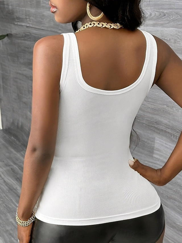 Women's Camisole Tank Top Solid Color Daily Sleeveless V