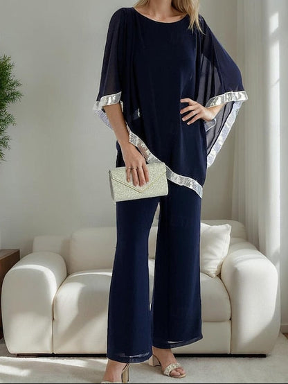 Simple Mother Elegant the Two Dress of Piece Pantsuit Bride