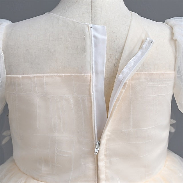 Party Color Girls' Girl Kids Dress Flower Solid