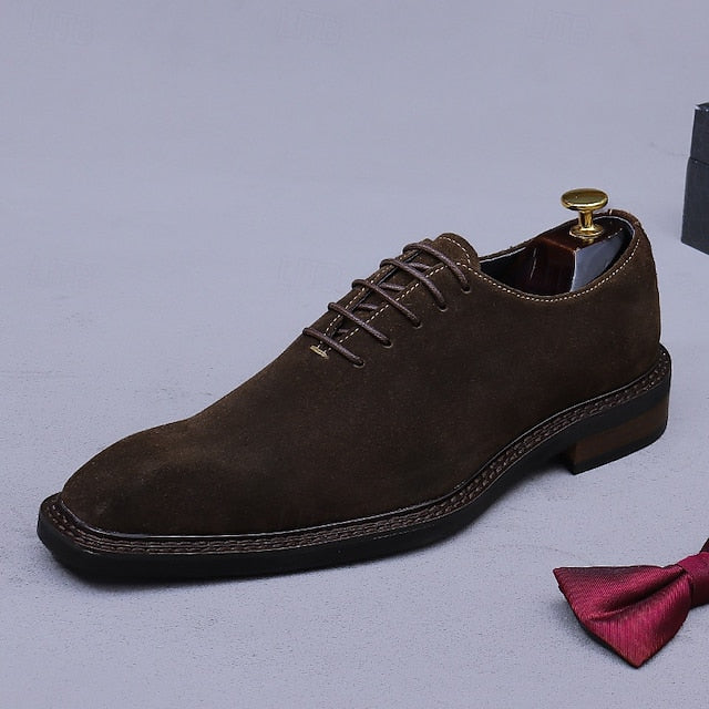 Suede Genuine - Men's Oxford Cowhide Leather Shoes