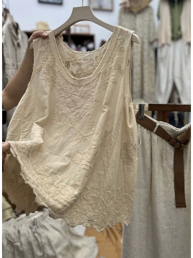 Women's Lace Shirt Solid Color Elegant Bohemia Vacation