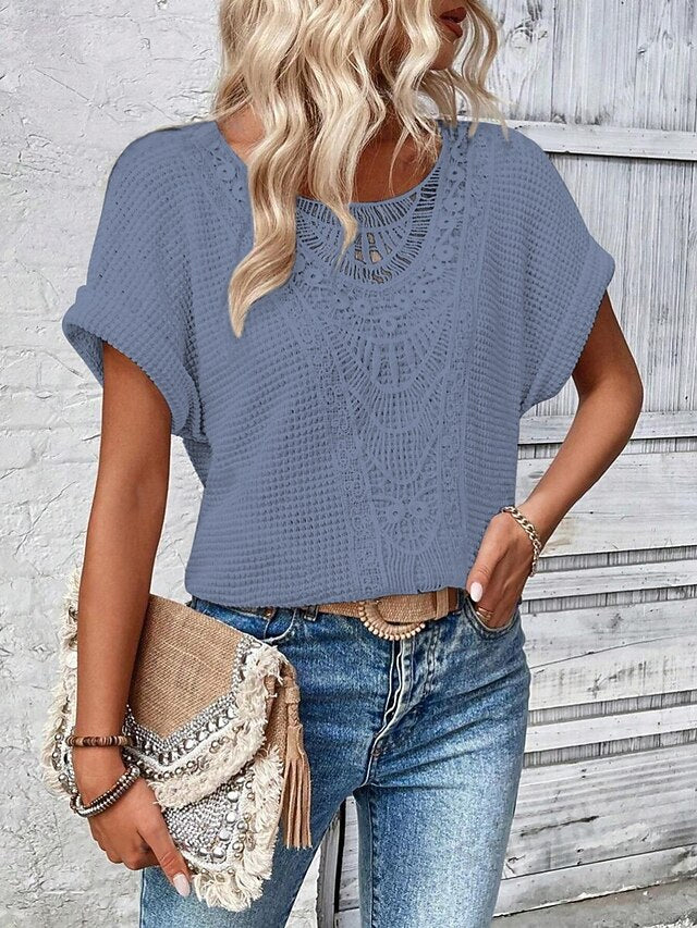 Women's Shirt Blouse Lace Tops Lace Plain Stylish Classic