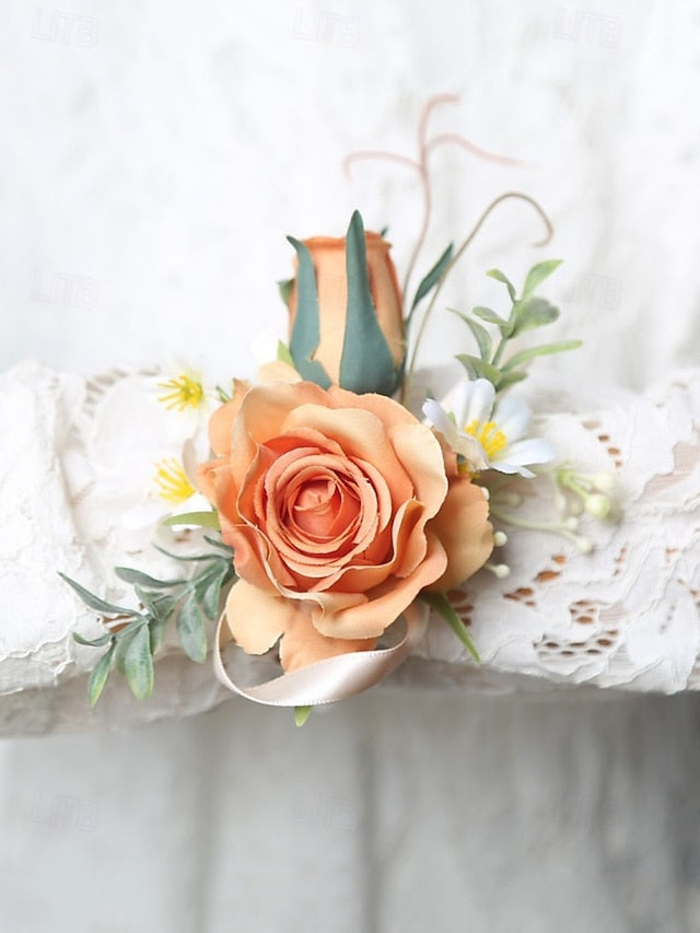 Corsage Wedding Boutonniere Elegant and – Wrist Artificial