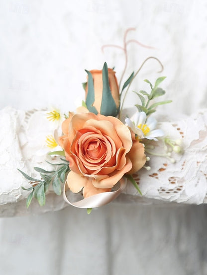 Corsage Wedding Boutonniere Elegant and – Wrist Artificial