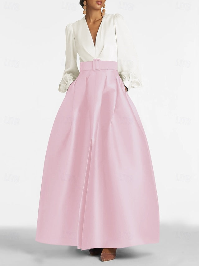 Evening Floor Split Formal A-Line Guest Wedding High Gown Dress