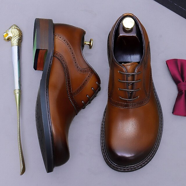 Layer First Leather Oxford Shoes- Genuine Men's